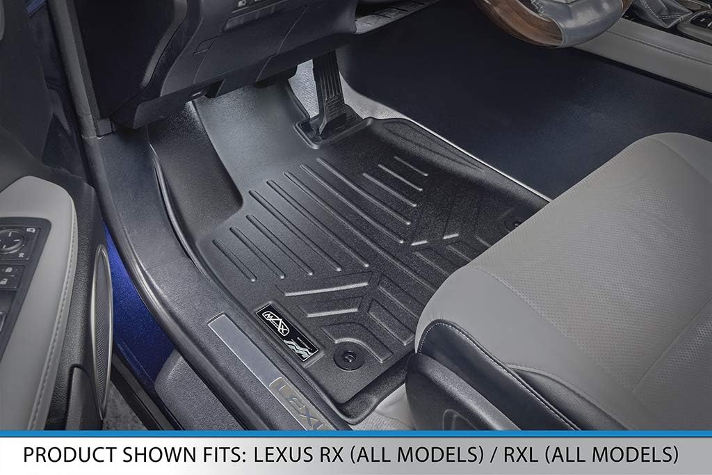 MAXLINER Floor Mats 3 Rows and Cargo Liner Behind 2nd Row Set Compatible with 2018-2022 Lexus RX L