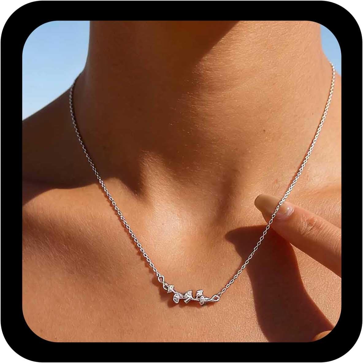 Boho Ginkgo Biloba Leaf Pendant Necklace Silver Ginkgo Necklace Small Leaf Choker Necklaces Ginkgo Leaves Necklaces Jewelry for Women