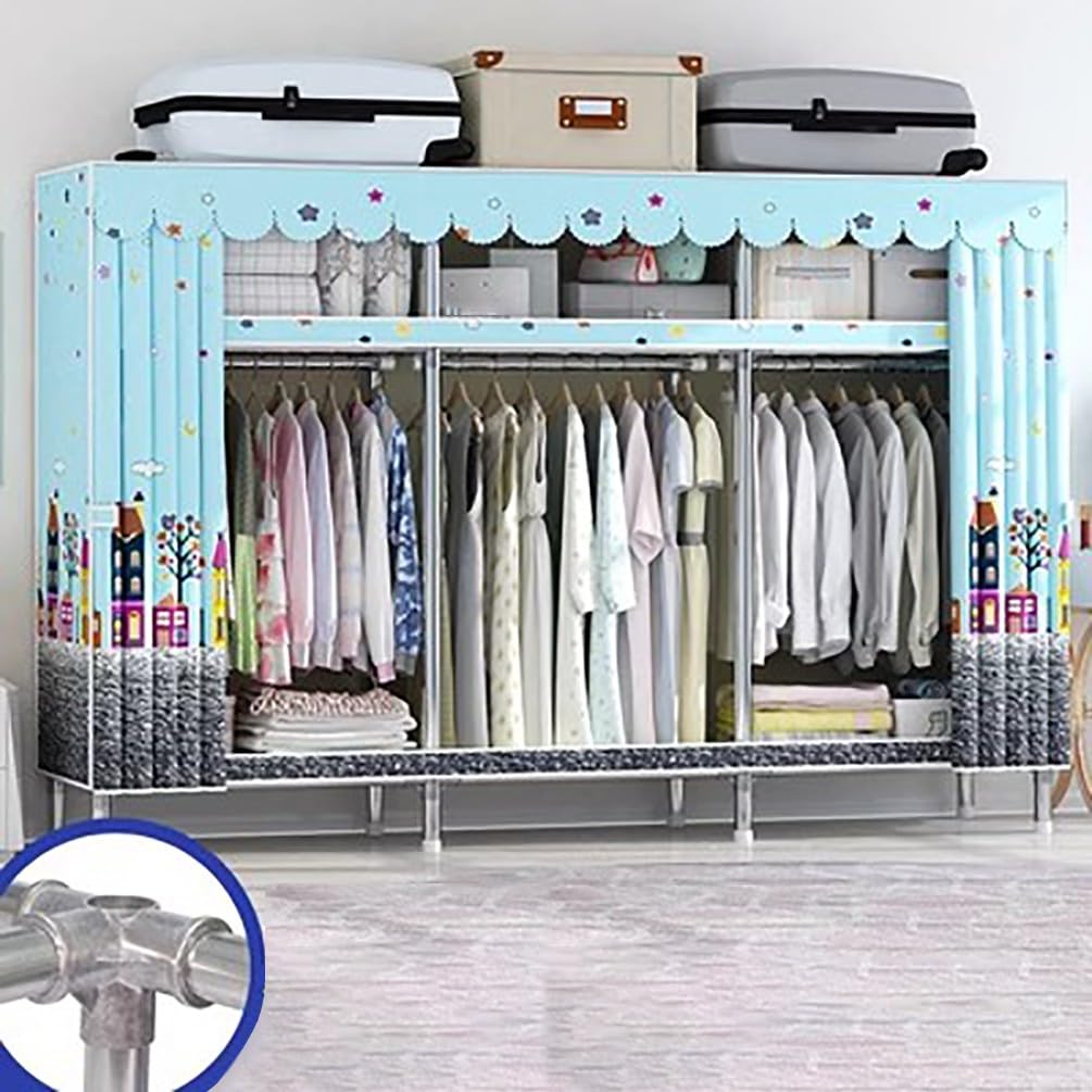 Armario Plegable, Armario Multifuncional De Gran Capacidad, Armario Portátil, Armario para Colgar Ropa, Armario Independiente, Armario De Tela, 250 CM * 45 CM * 170 CM (D 250x45x170CM)