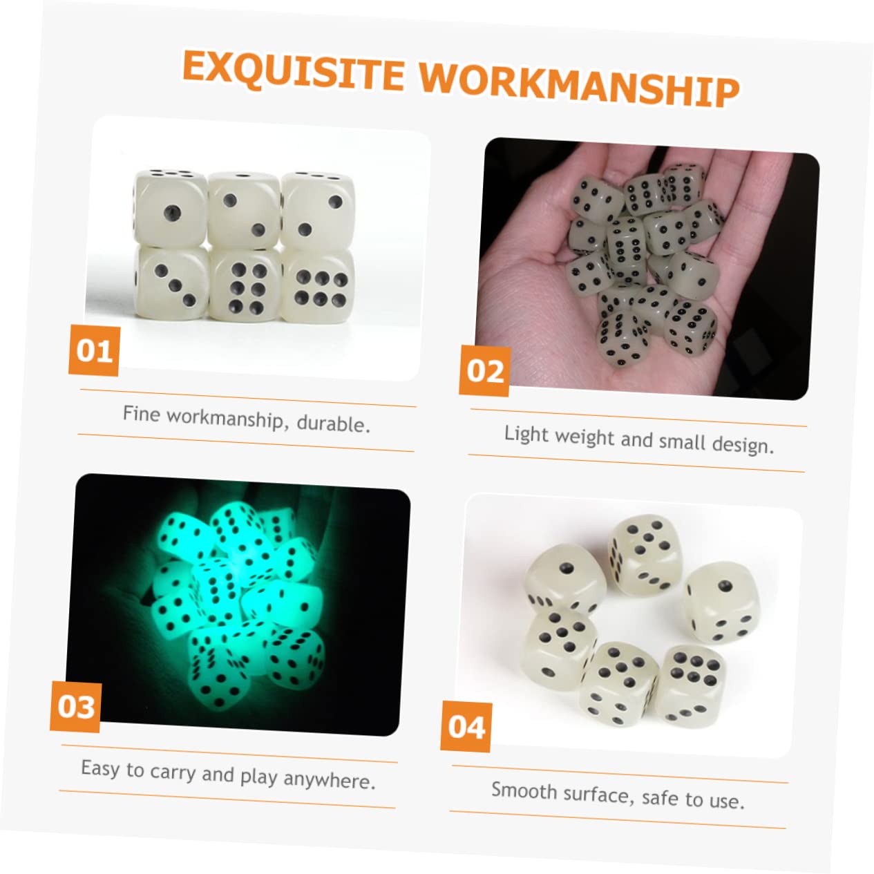 TOYANDONA 72piezas Dados Acrílicos Brillantes De Caras para Mesa y Enseñanza Matemática Dados Luminosos Tablero