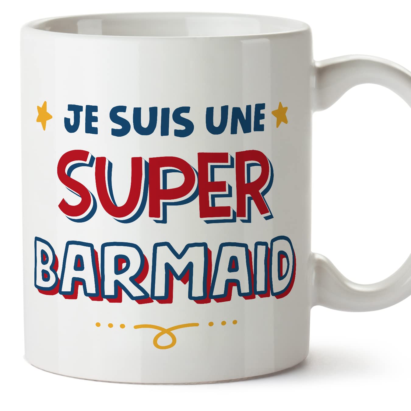 MUGFFINS Bartender Woman Mug - in French - Je Suis Super - Funny Gift for Colleagues - Ceramic 11oz Mug — image 1