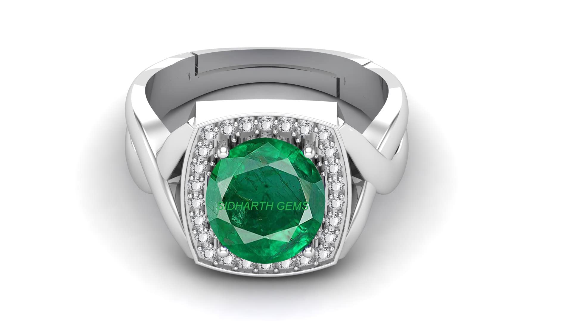 SIDHARTH GEMS Certified Natural AA++ Quality 11.55 Carat - 12.25 Ratti Zambian Emerald Panna Silver plated Astrological Purpose Adjustable Ring for Womens and Mens (B09Y9FSJ9F) Amazon Price History, Amazon Price Tracker