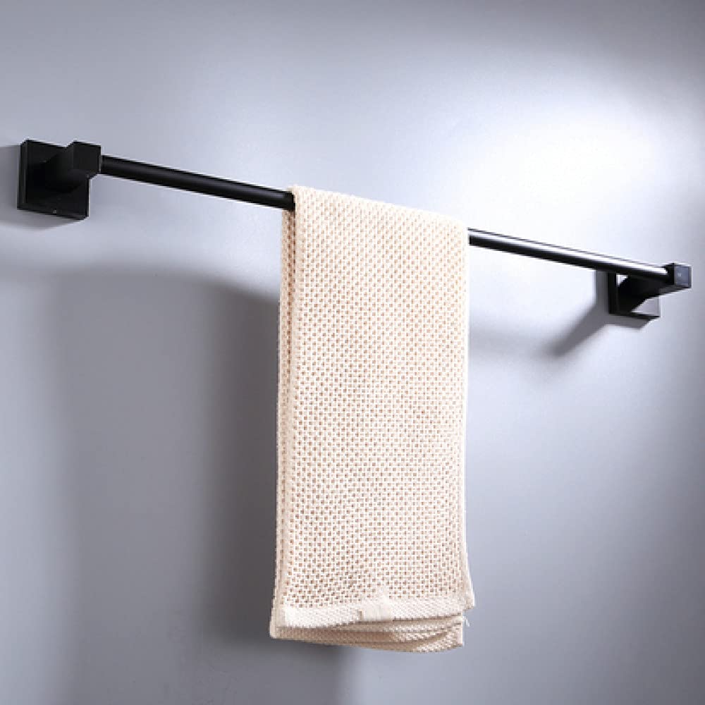 Porte-serviettes anneau barre unique seulement 50 cm aluminium noir