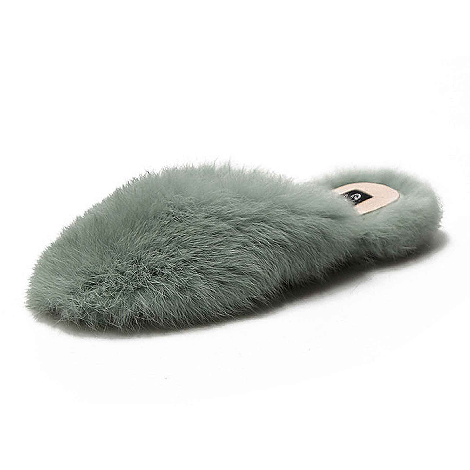 Chaussons en mousse à mémoire de forme pour femme avec doublure en fausse fourrure