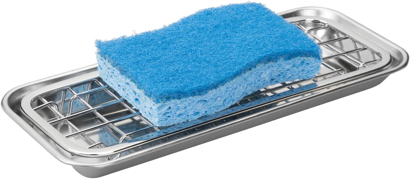 Amazon.com - mDesign 2-Piece Sponge Tray for Kitchen Sink - Soap Holder ...
