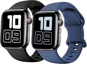 2 Pack Silicone Strap Compatible with Kids Apple Watch Band, Soft Sport Replacement Bands for iWatch Series10 9 8 7 6 5 4 ...