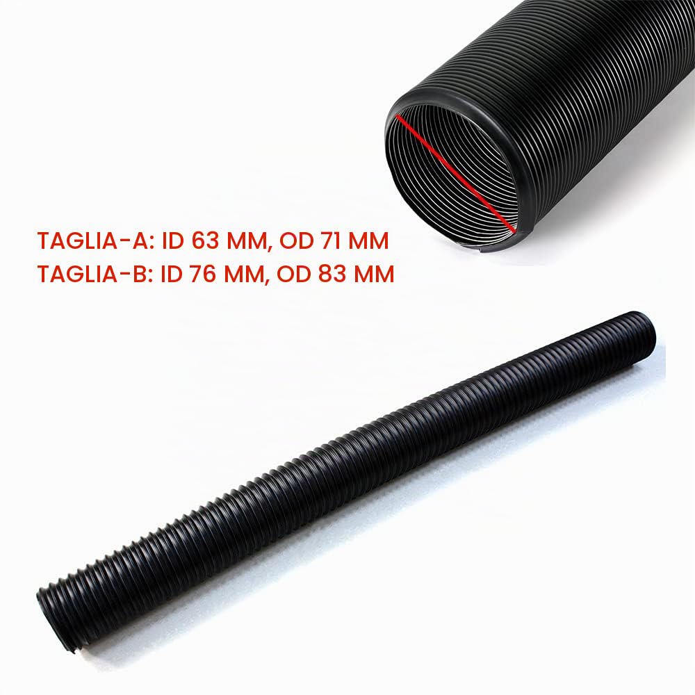 Tubo di Aspirazione Auto Universale Tubo di Espansione Flessibile con Presa d'aria Modificata 63mm 76mm (63mm)