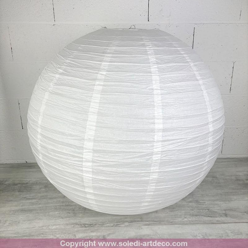 2 Maxi-Lampions, große Kugeln, Weiß und Rot, Durchmesser 80 cm, japanische Laterne, Deko für Hochzeit, Valentinstag