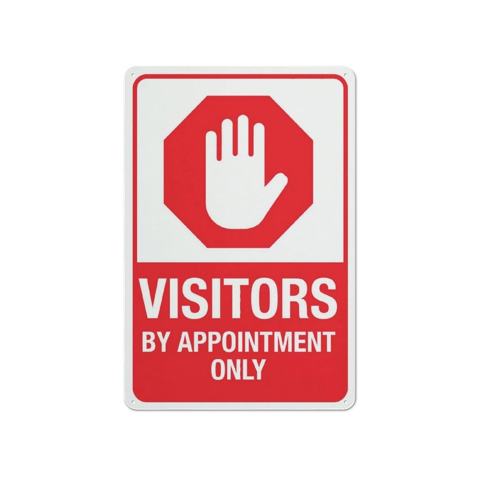 FNYUVNFAF Visitors By Appointment Only Sign Aluminum Warning Sign for Clinic Office Farm Ranch Private Residence Entry (8 X 12 inch)