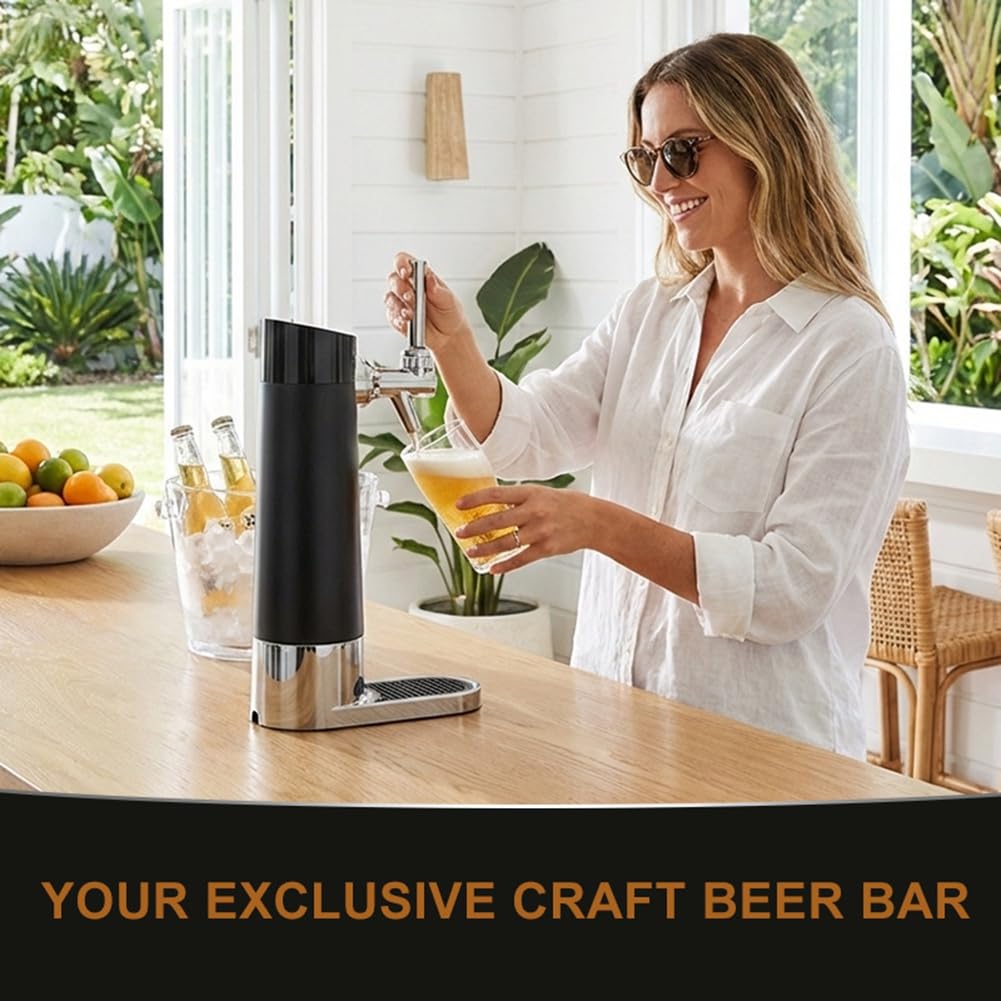 Dispensador de Cerveza de Barril, Mini Dispensador Doméstico de Cerveza para Latas y, Grifo de Cerveza Portátil con Espuma Ultrafina