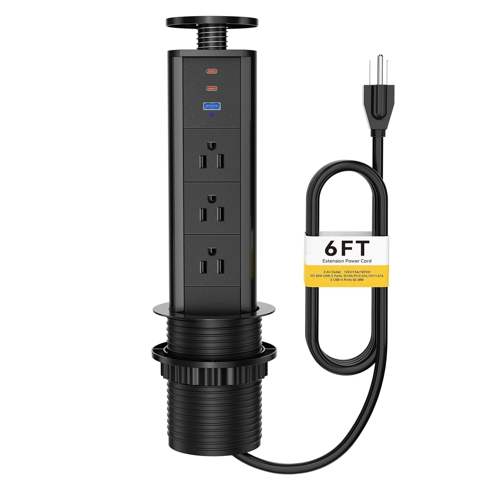 Kungfuking Pop Up Outlet with USB-C PD