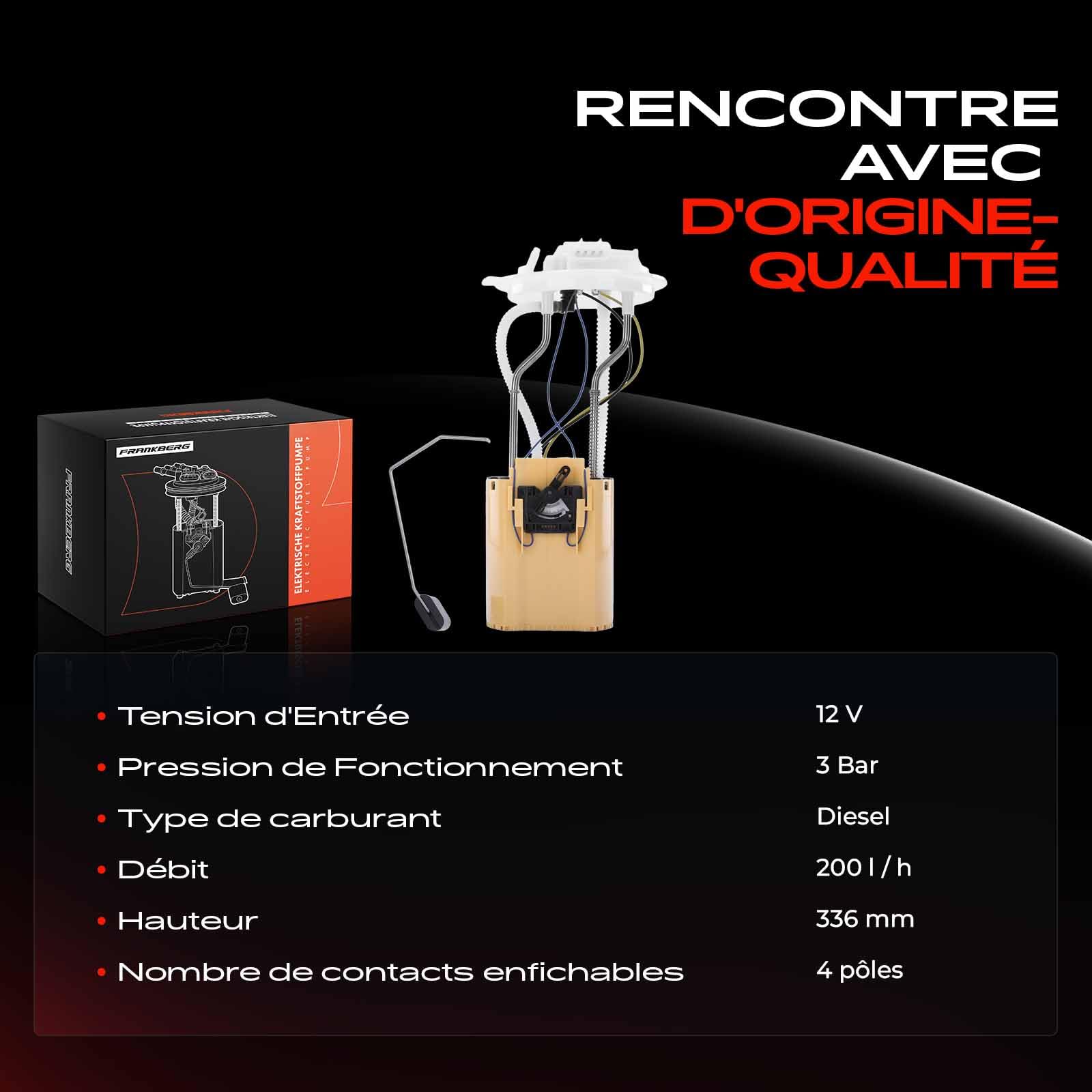 Frankberg Pompe à carburant, pompe diesel, module d'unité de distribution