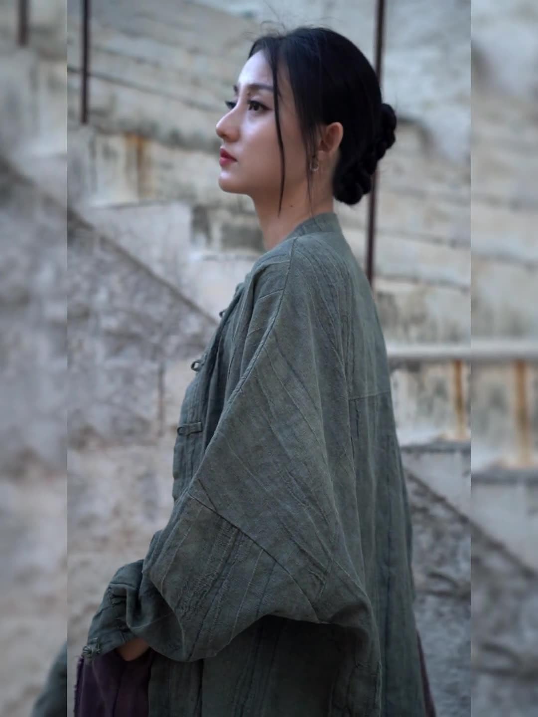 HEARTTOUCH Women's Ramie Button Down Shirts Chinese Cotton Blouse Long Sleeve Hanfu T-Shirt Tang Suit Tai Chi Meditate Jacket