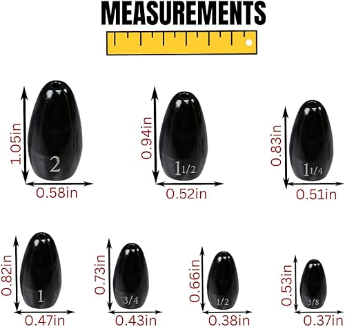 Miniatura 5 de Reaction Tackle Pesas de Tungsteno para Voltear para Pesca de Lobina - Plomos para Perforar Cobertura Pesada - Agua Dulce y Salada - Usadas para