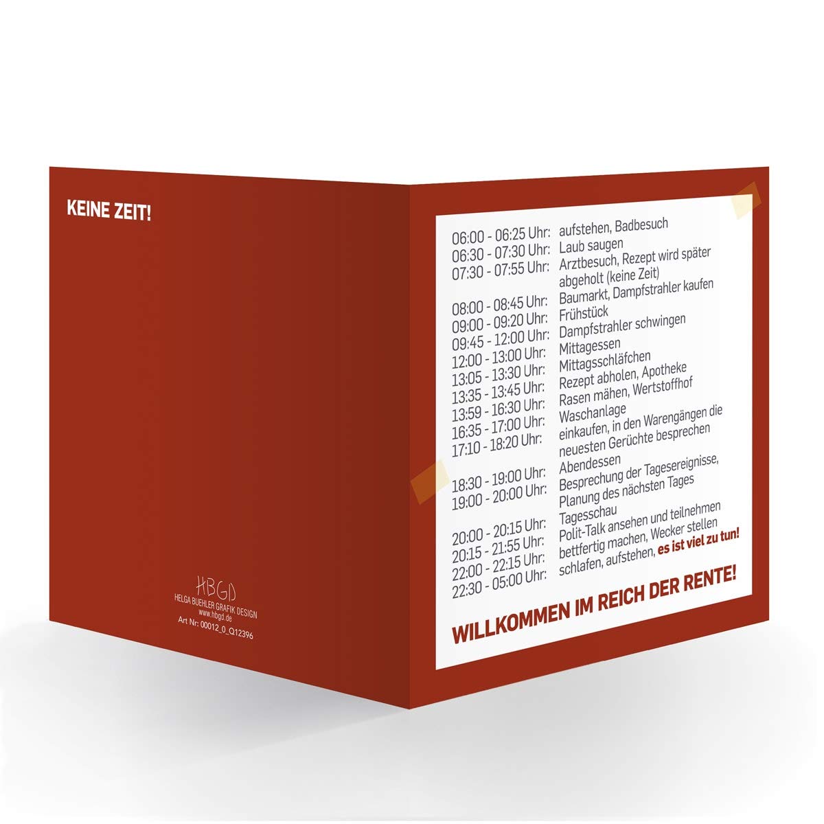 24er Set: Große moderne Rentenkarte: Keine Zeit für Ruhestand • quadratisch, 15,5x15,5cm • fröhliches Klappkarten Set zum Abschied mit Spruch für Kollegen, Freunden, Familie zur Pensionierung