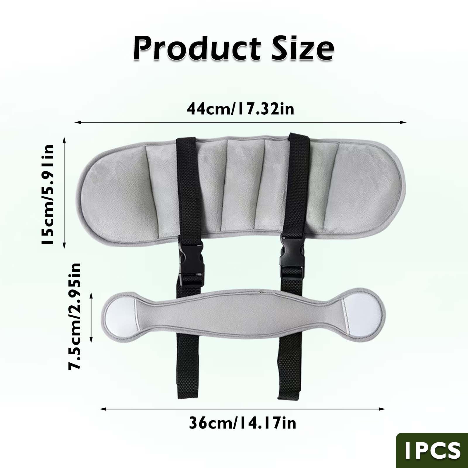 Poggiatesta per Bambino Auto Regolabile Universale, Fascia di Supporto per Dormire seggiolino Bambini, Grigio Traspirante 45x15cm per seggiolino Auto e Passeggino