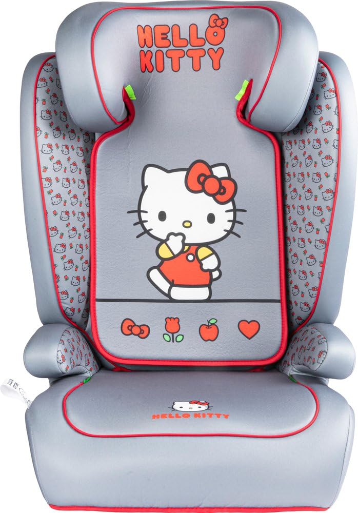 Asiento de coche TATAWAY Hello Kitty i-Size R129, para niños de 100 a 150 cm, elevador de coche con protecciones laterales, instalación con cinturón de seguridad