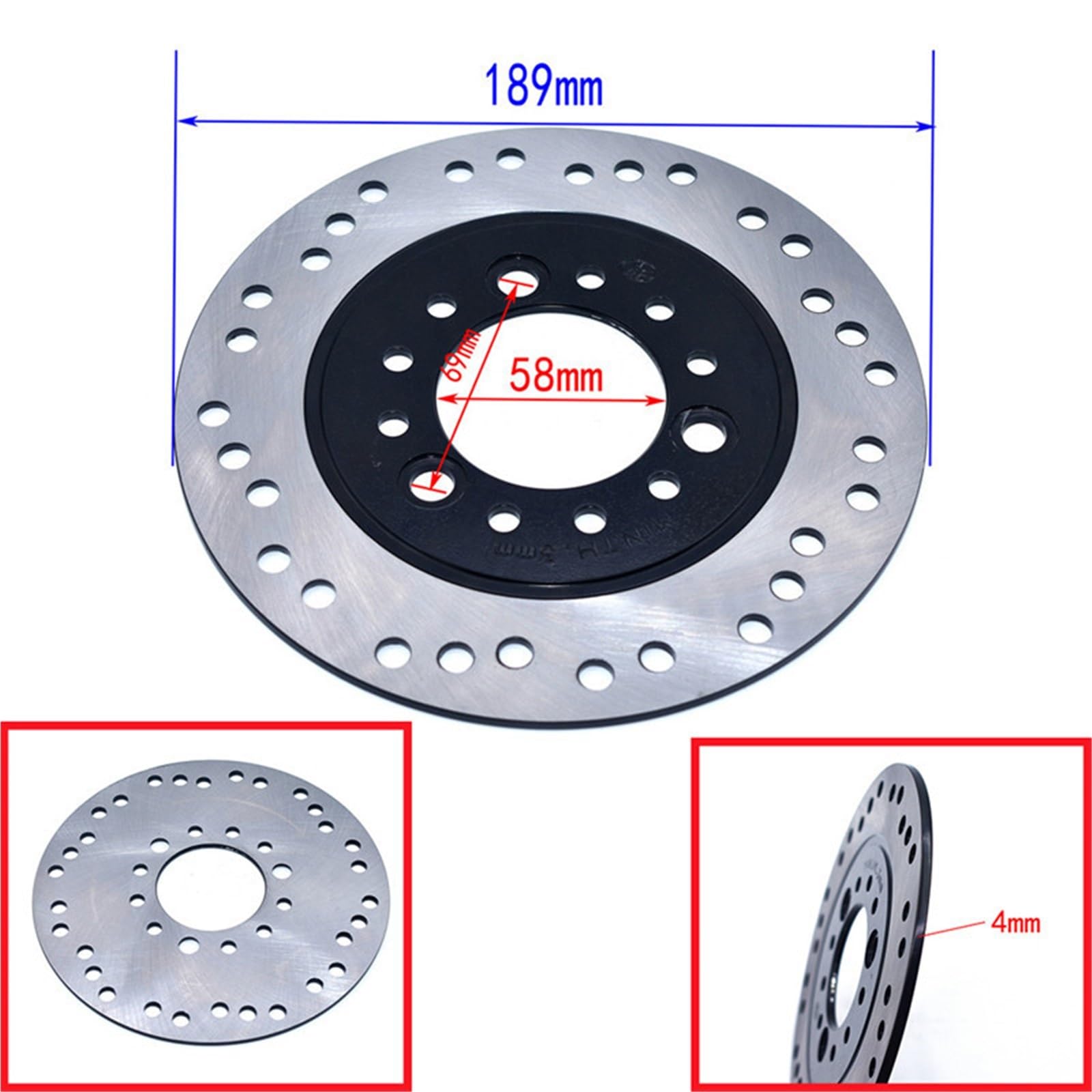Per GY6 Scooter I Motociclo ATV Ciclomotore Go Kart 160 170 180 190mm Disco freno anteriore o posteriore Foro interno 58mm