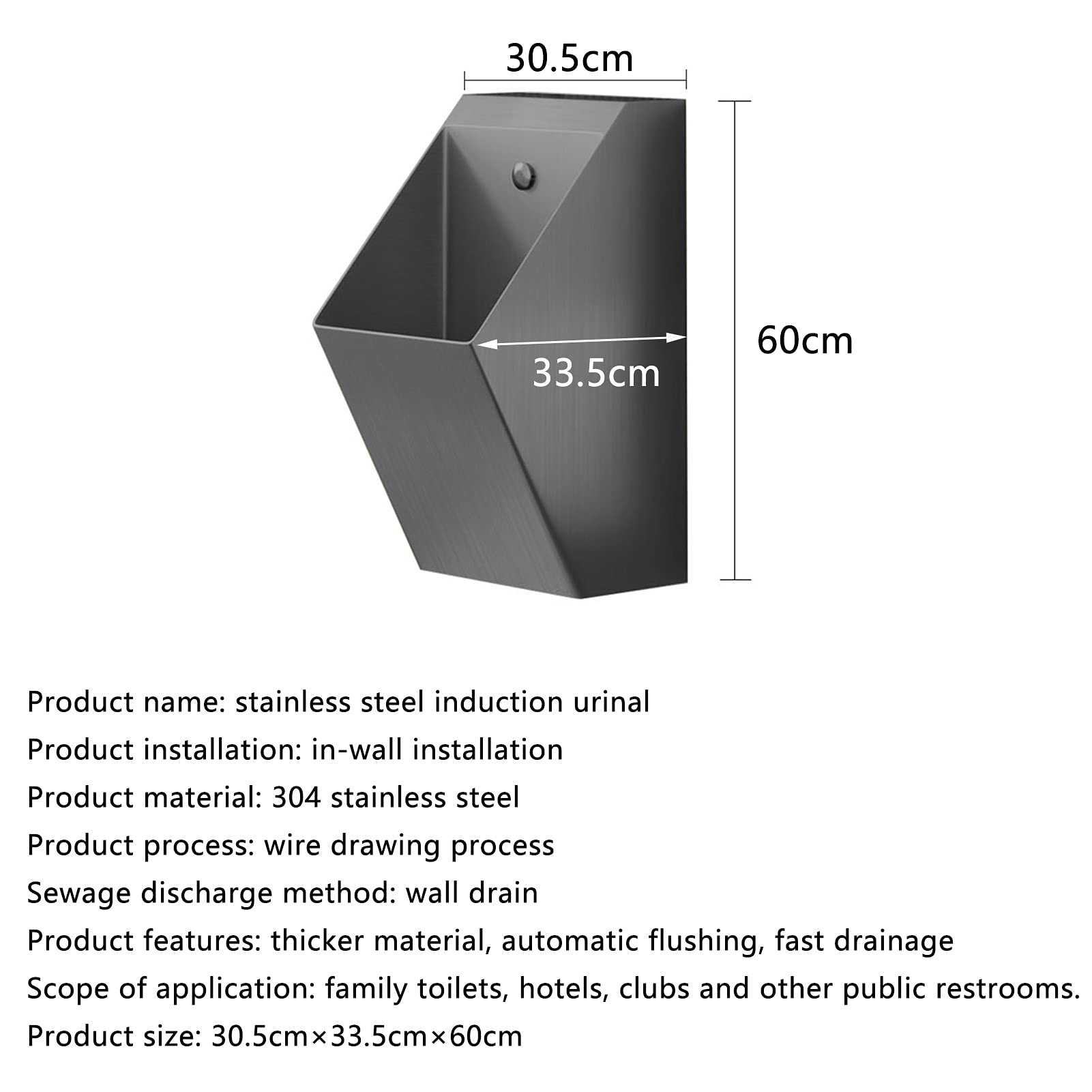 DFEDHF Mens Toilet Wall Mounted Urinal, Automatic Commercial Washout Urinal, Toilet Bathroom Accessory Touchless Urinal Flush Valve, Urinals Flushing Set for HOM