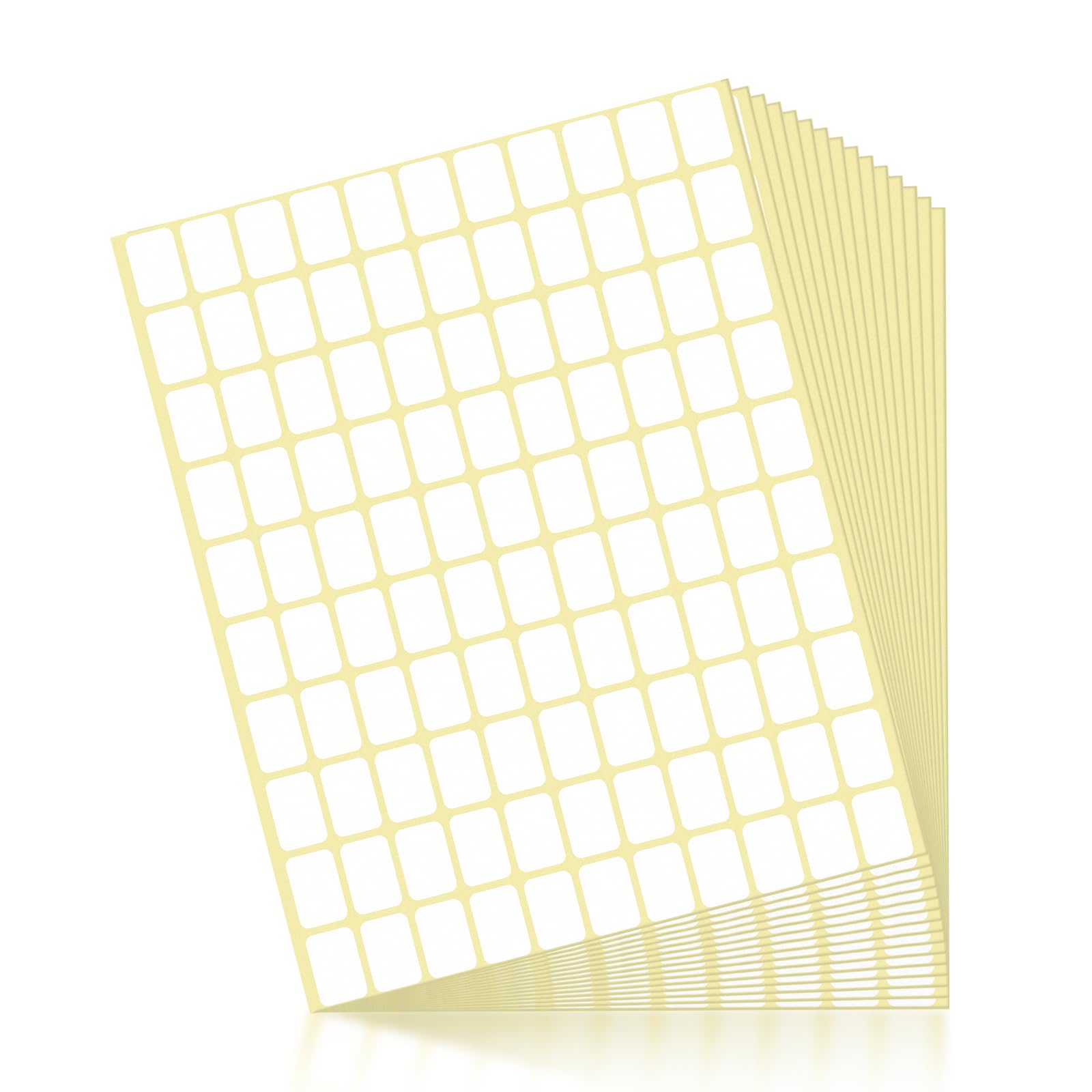 Fousenuk 1485 piezas Etiquetas Adhesivas, Pegatinas Blancas Adhesivas 19 x 13 mm para Botella, Carpeta de Archivo y Caja de Tarros, Etiquetas Adhesivas Blancas para Escuela, Oficina, Cocina