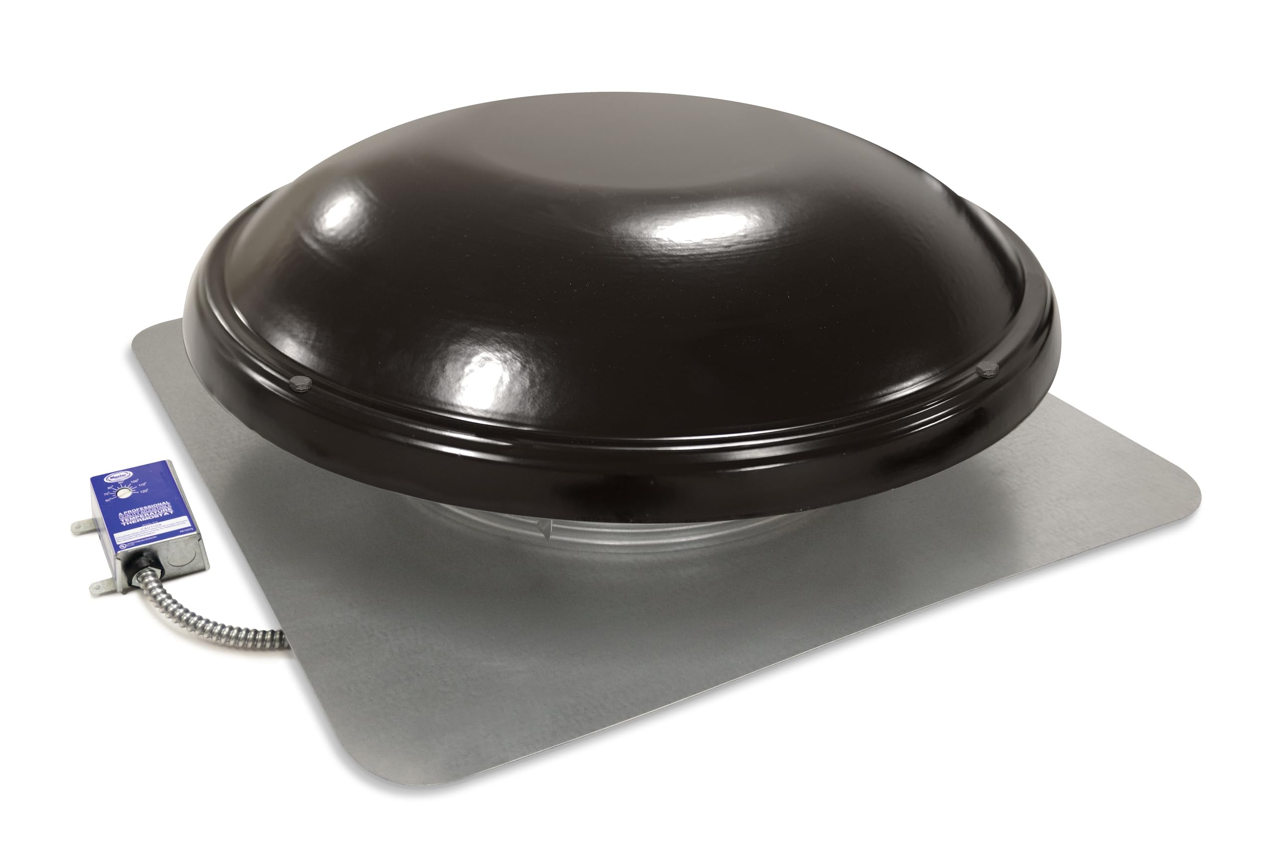 Master Flow GAF 1500 CFM Powered Roof Mount Attic Fan with Thermostat Controller for Up to 2800 Sq Ft | Durable Galvanized Steel Construction |