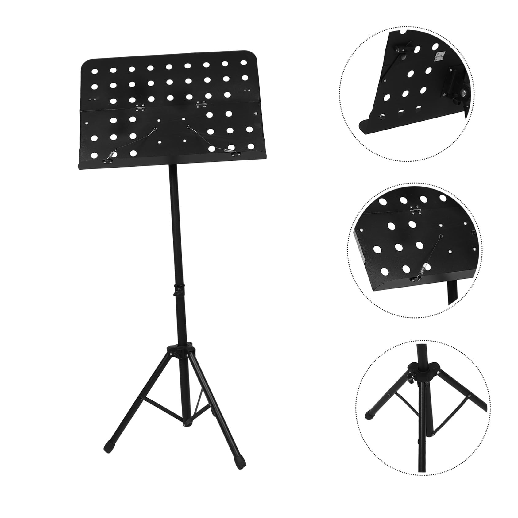 Portátil para Partituras con Diseño de Nota Musical Negro Plegable y Ajustable Altura Soporte de Mesa Resistente para Piano Guitarra Orquesta Práctica y Actuaciones