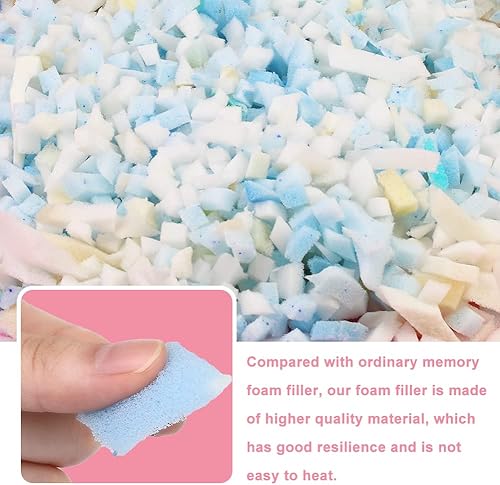 Miniatura 6 de SHWAKK Espuma de relleno de puf, 8.82oz de espuma viscoelástica triturada de alta calidad, repuesto de espuma de relleno para almohada fácil,