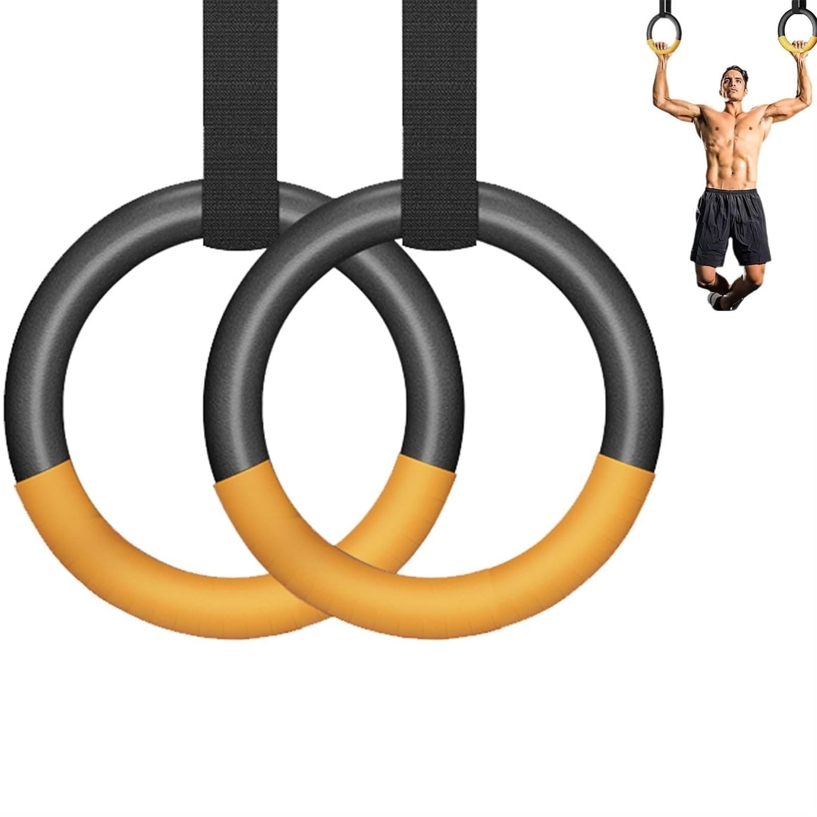 Anillas de Gimnasia Anillos de Gimnasia con Capacidad 1000 Libras y Correas Hebilla Ajustables 1/2 m, Anillos Ejercicio dominadas for Fitness en casa