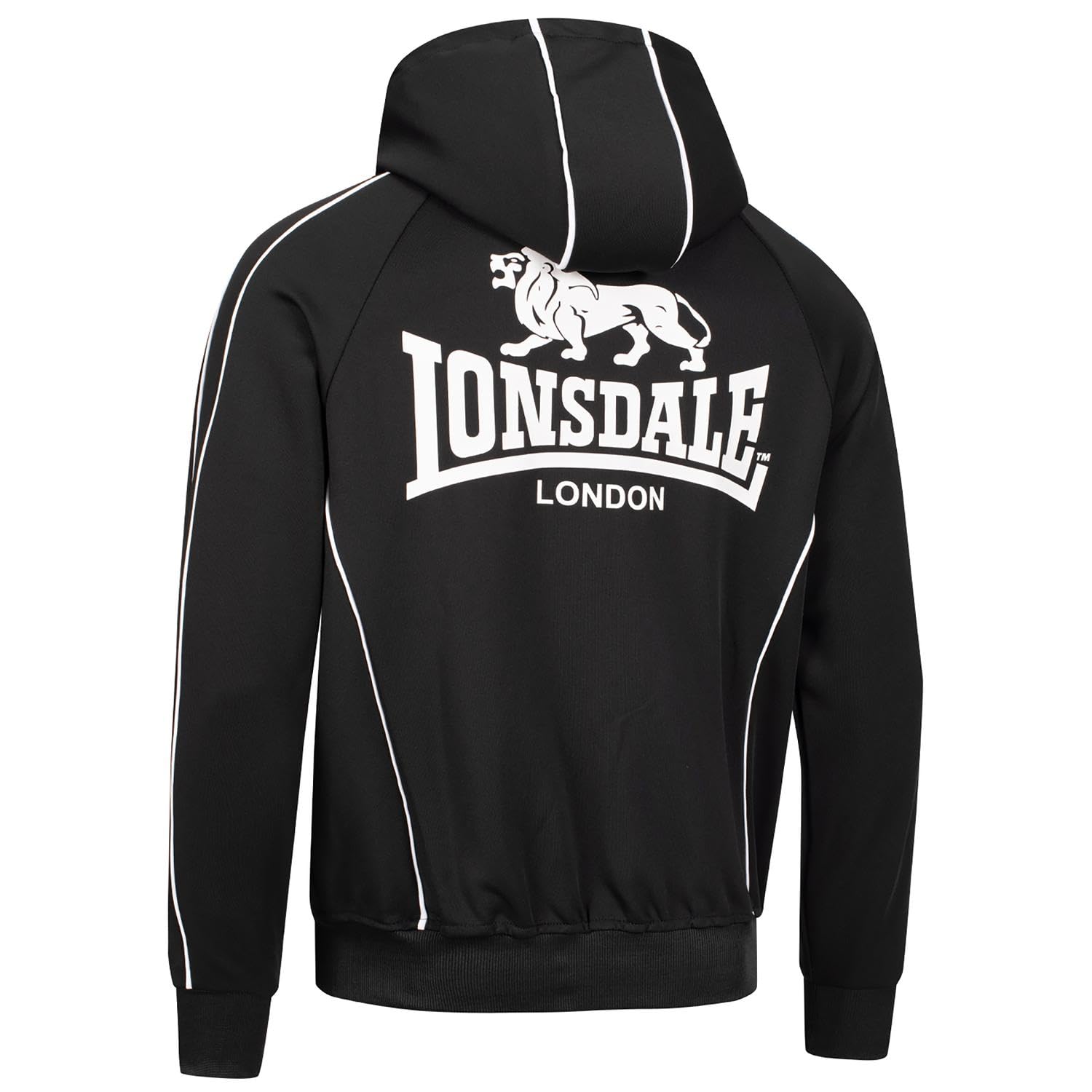 Lonsdale Men's Achavanich Hooded Sweatshirt, Black/White, XXL
