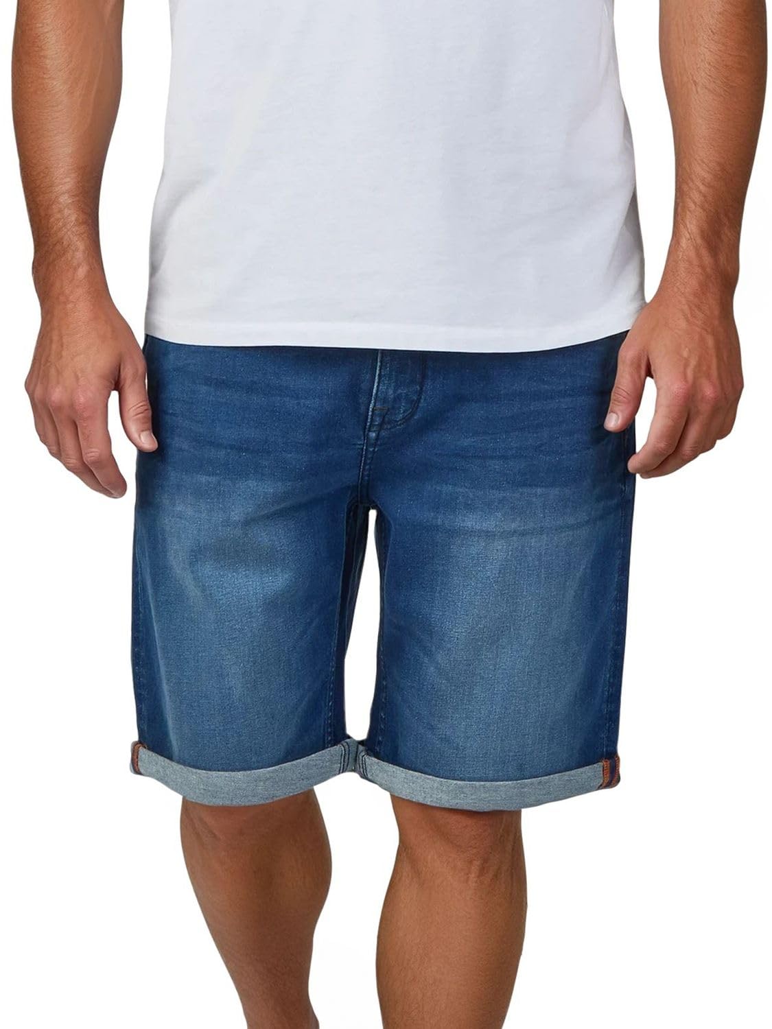 riverso Jeans Shorts Herren Stretch Kurz Regular Fit RIVUdo Kurze Hosen Bermuda Shorts Sommer Denim Einfarbig Grau Blau Schwarz 30 31 32 33 34 36 38 40 42 44 46