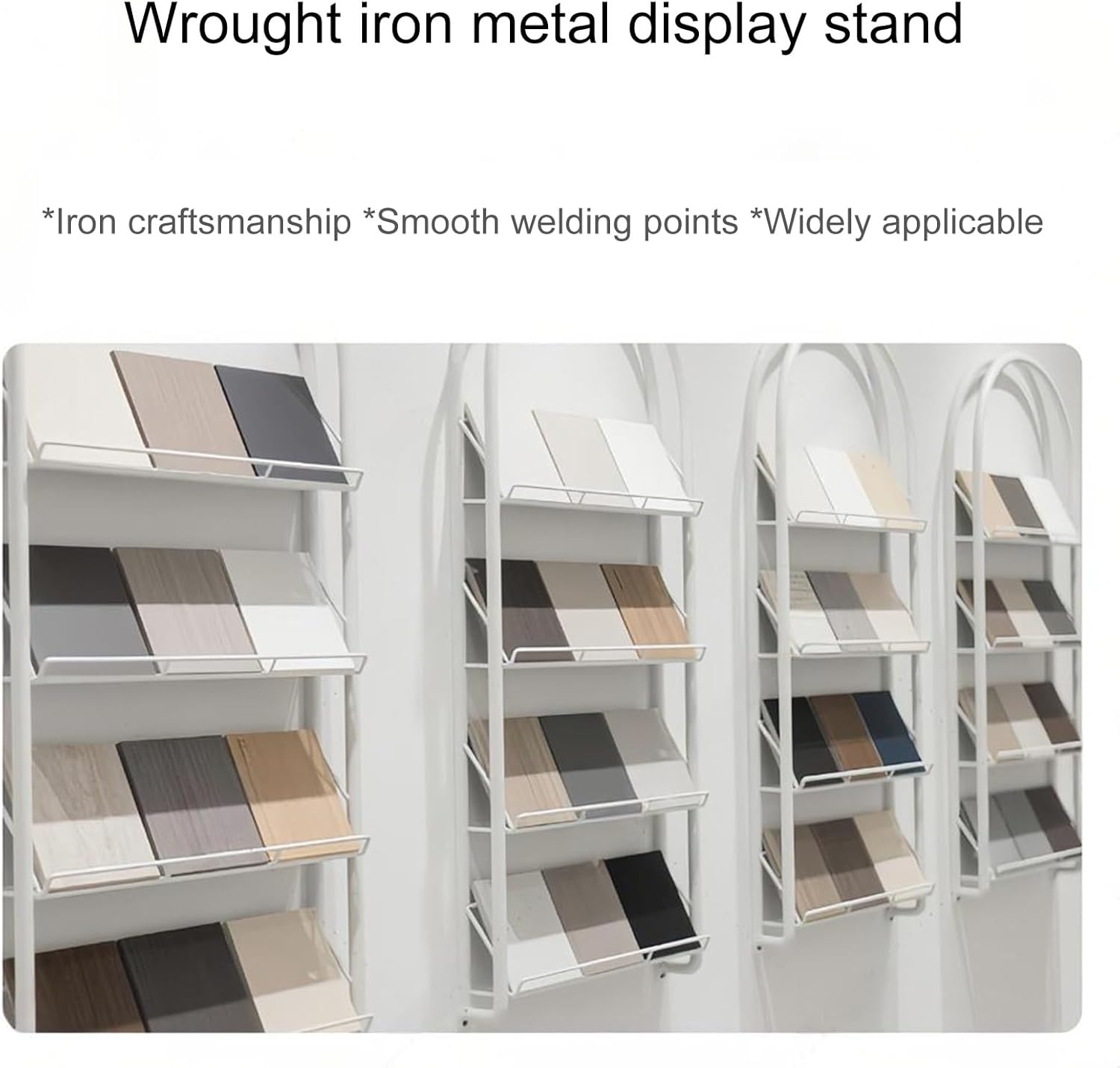 Marble Slab Organizer Shelf, Building Material Display Shelf, Multi-Layer Wall-Mounted Design Tile Store Display, for Retail Stores/Trade Show(80 * 12 * 135cm/15.7 * 4.8 * 53.1")