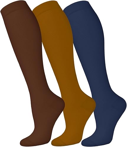 Miniatura 16 de FuelMeFoot - Paquete de 3 calcetines de compresión de color cobre, calcetines de compresión para mejorar la circulación, para mujeres y hombres, 00