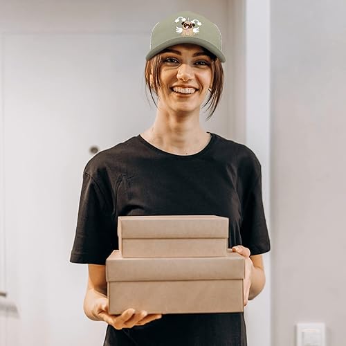 Miniatura 6 de devor Gorras de béisbol con diseño de perro Pug para papá, gorra gráfica para mujer