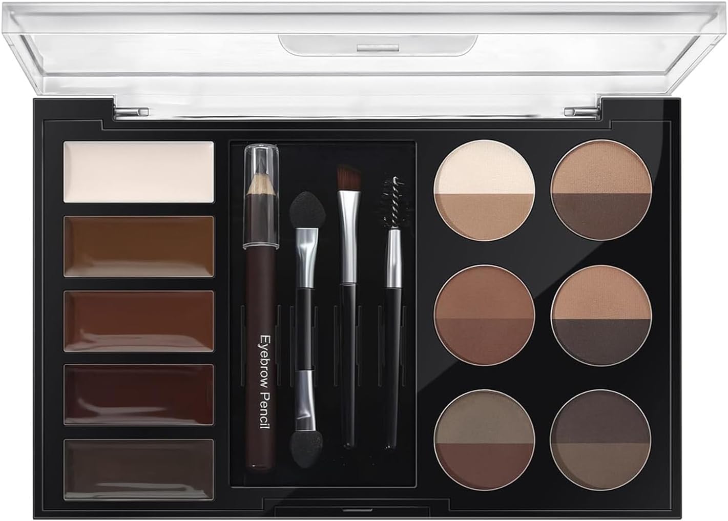 Aputue Eyebrow Powder Kit, 12 Colors Eye Brow Stencil Kits with 3 Brushes, Waterproof Eyebrow Kit for Women, 1 Eyebrow Pencil, Eyebrow Powder Palette Set for Women to Create Natural Eyebrows