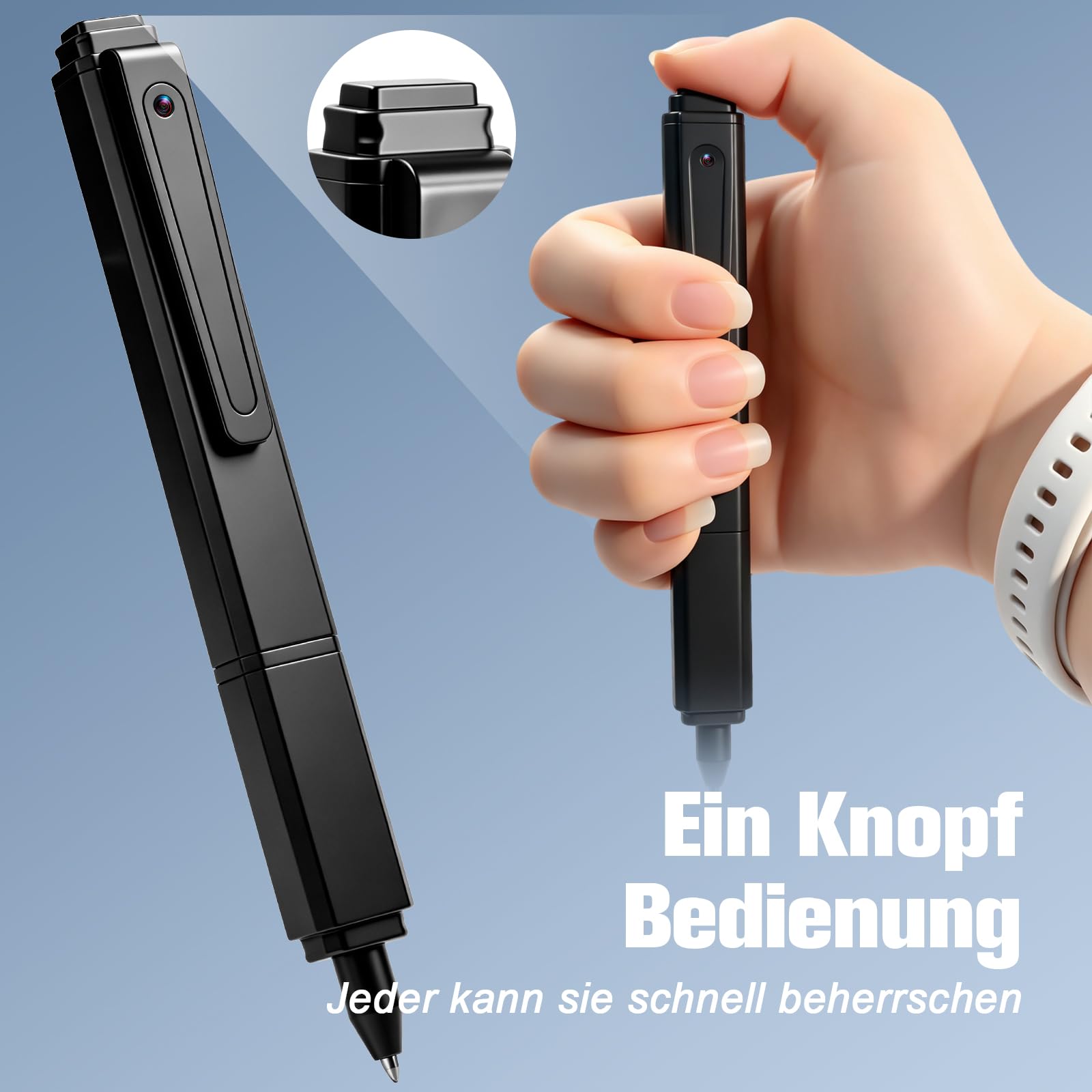 Kleine Kamera 1080P, Mini-Stiftkamera ohne WLAN für Innen und Außen