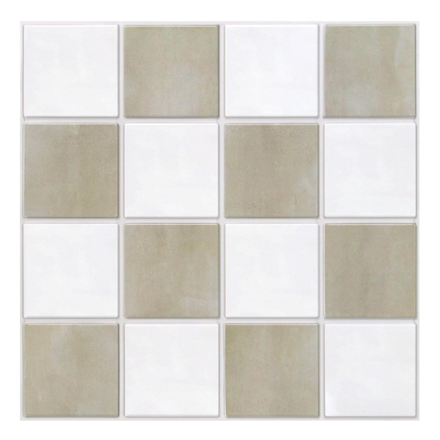 COMSTICKC 3D Stick on Wall Tile Sticker, Matte Beige, 10 Sheets 30X 30 CM UrltraLight PVC Self Adhesive Stick on Tiles for Kitchen Backsplash, Bathroom, Living Room, Bedroom Wall Decor — image 1
