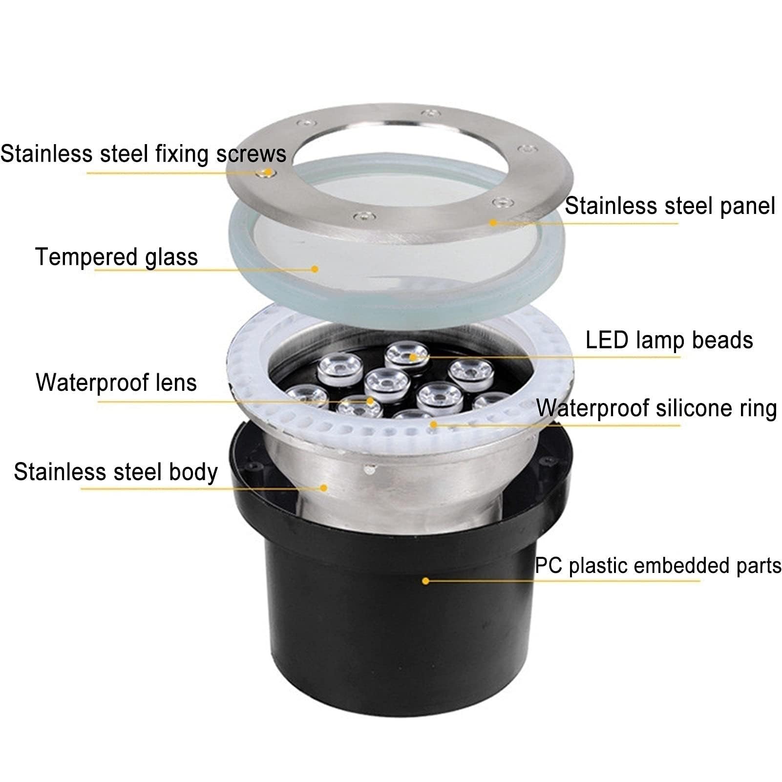 Faro Sommergibile Fontane - Luce Subacquea Piscine, Faretto Subacqueo Laghetti,Lampada Esterno Impermeabile IP68 in Acciaio Inossidabile, Illuminazione 12V Giochi Dacqua(Purple Light,9W)