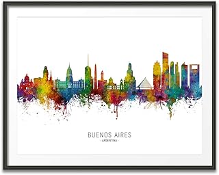 Buenos Aires Argentina Skyline art print poster, unframed -8791