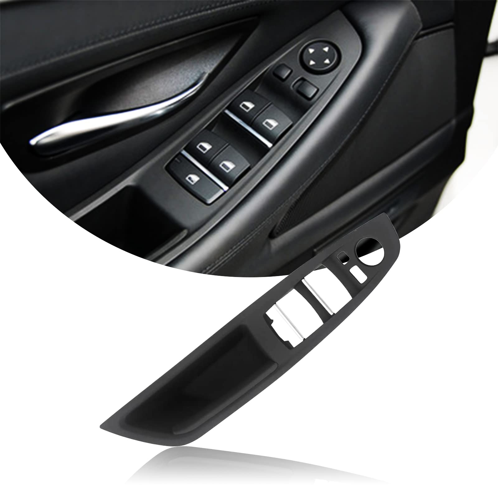 TZYSZDB DWVV F10 F11 Left Hand Drive Interior Door Handle Control Panel for BMW 5 Series 520 523 525 528 530 535 (Left Black) - Image 2