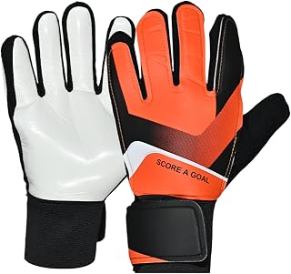 Nuytghr Guantes De Portero De Fútbol, Guantes de Portero de Látex para Adultos, Mitones De Entrenamiento para Fútbol con Agarres Fuertes para Atletas Niños Hombres Mujeres Adultos