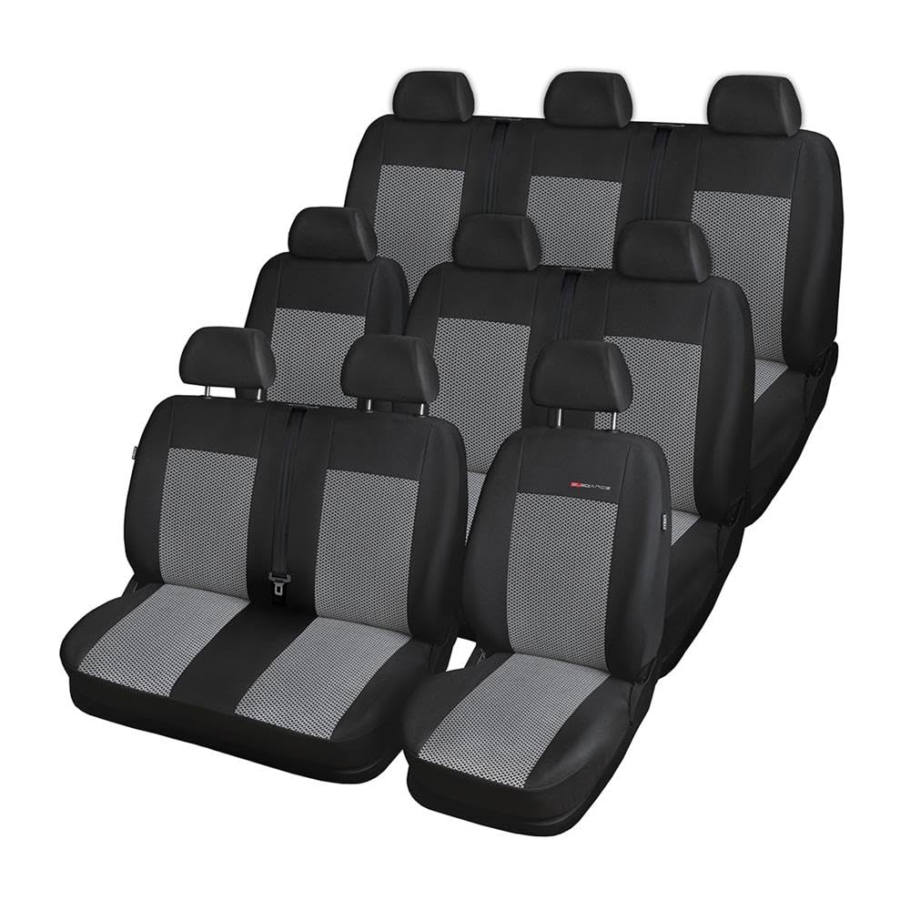 Mossa Fundas de Asientos a Medida aptas para Ford Transit Custom 12-23 3E2 | Furgoneta, I - 9 plazas (1+2, 6x1)
