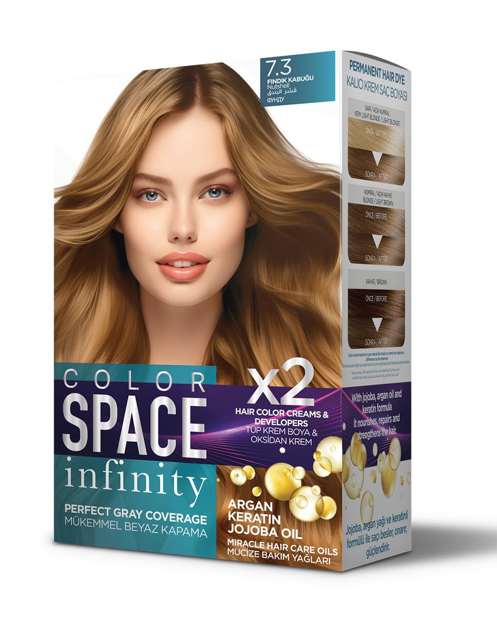 Color Space Infınıty Set Saç Boyası 7.3 Fındık Kabuğu