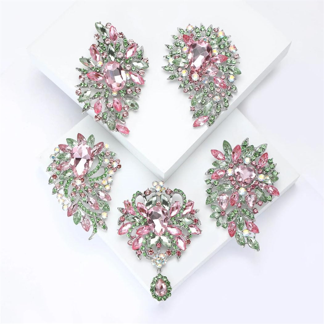 KKXXYQFC Luxuriöse Strass-Brosche, Unisex, große Glasnadeln, Halskette, Büro, Party, Hochzeit, Schmuckzubehör