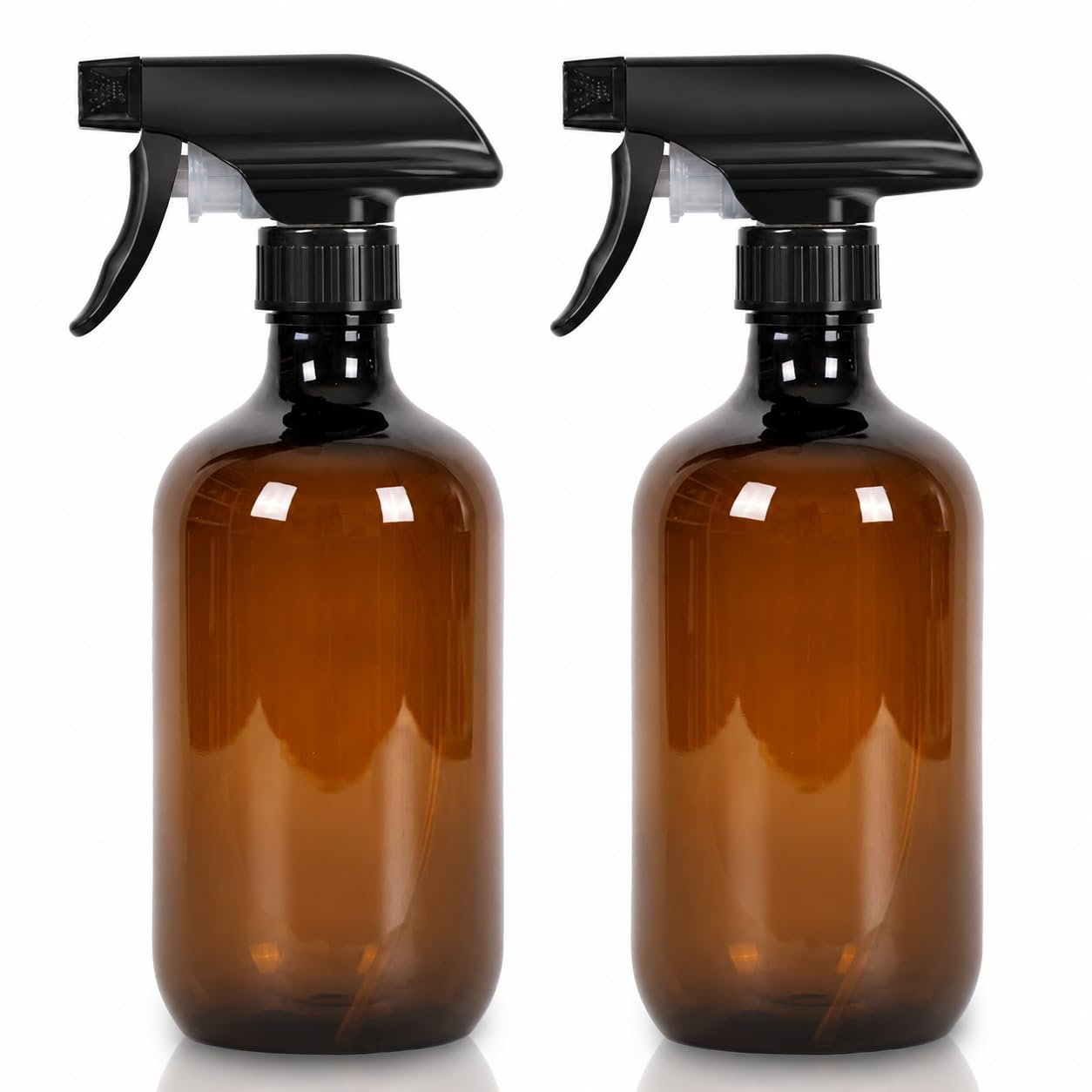 2Pcs 500ml Cleaning Spray Bottles, Plants Mister Sprayer, Hair Water Spray Bottle Durable Trigger, Adjustable Mist/Stream Refillable Empty Mister Spray Bottles for Hair, Plant, Cleaning (Brown)