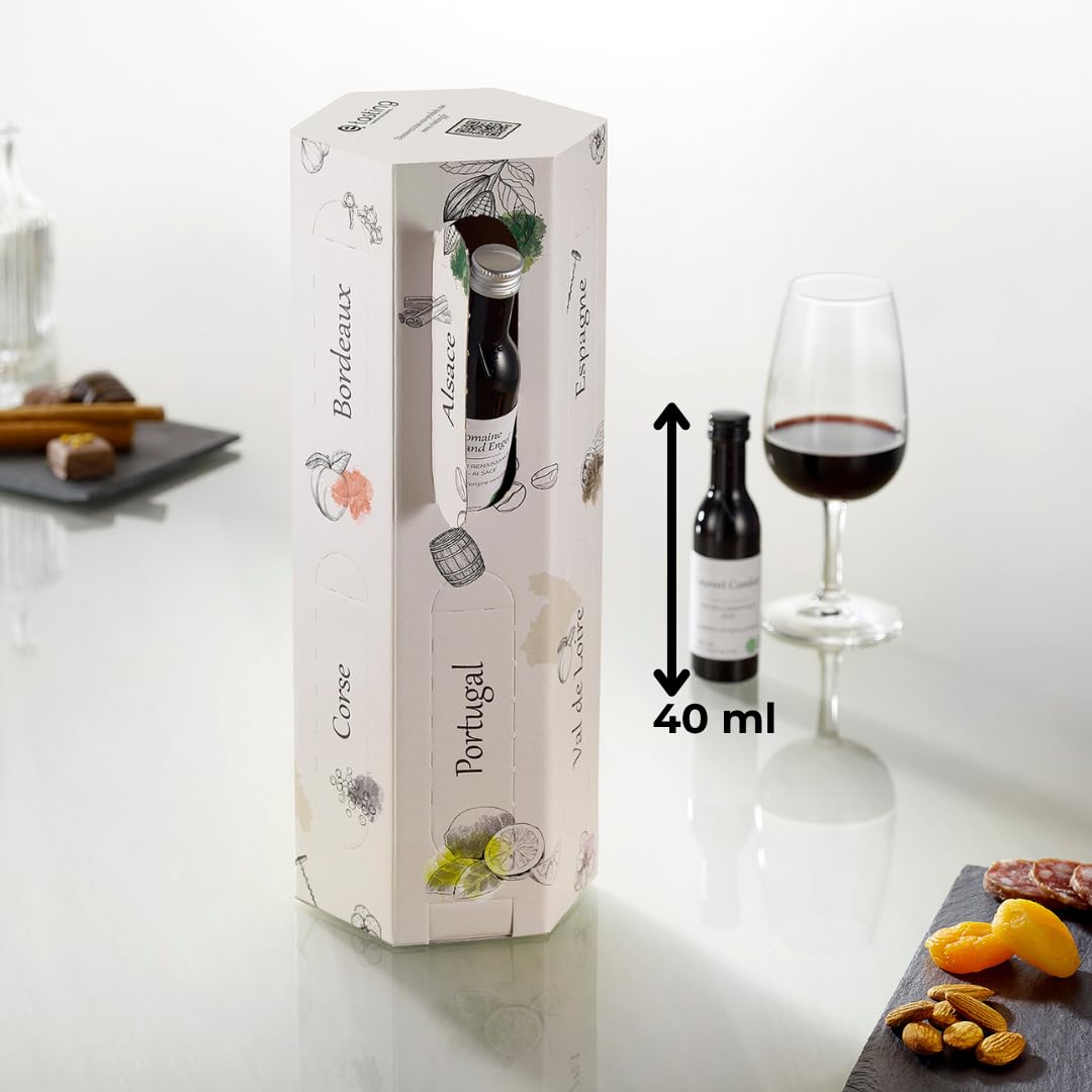 Coffret Vin à Partager - 12 Vins France & Europe - Dégustation Vin/Rouge/Blanc/Rosé - Coffret Dégustation Vins - 12 échantillons x 40 mL - Idée Cadeau - E-Tasting