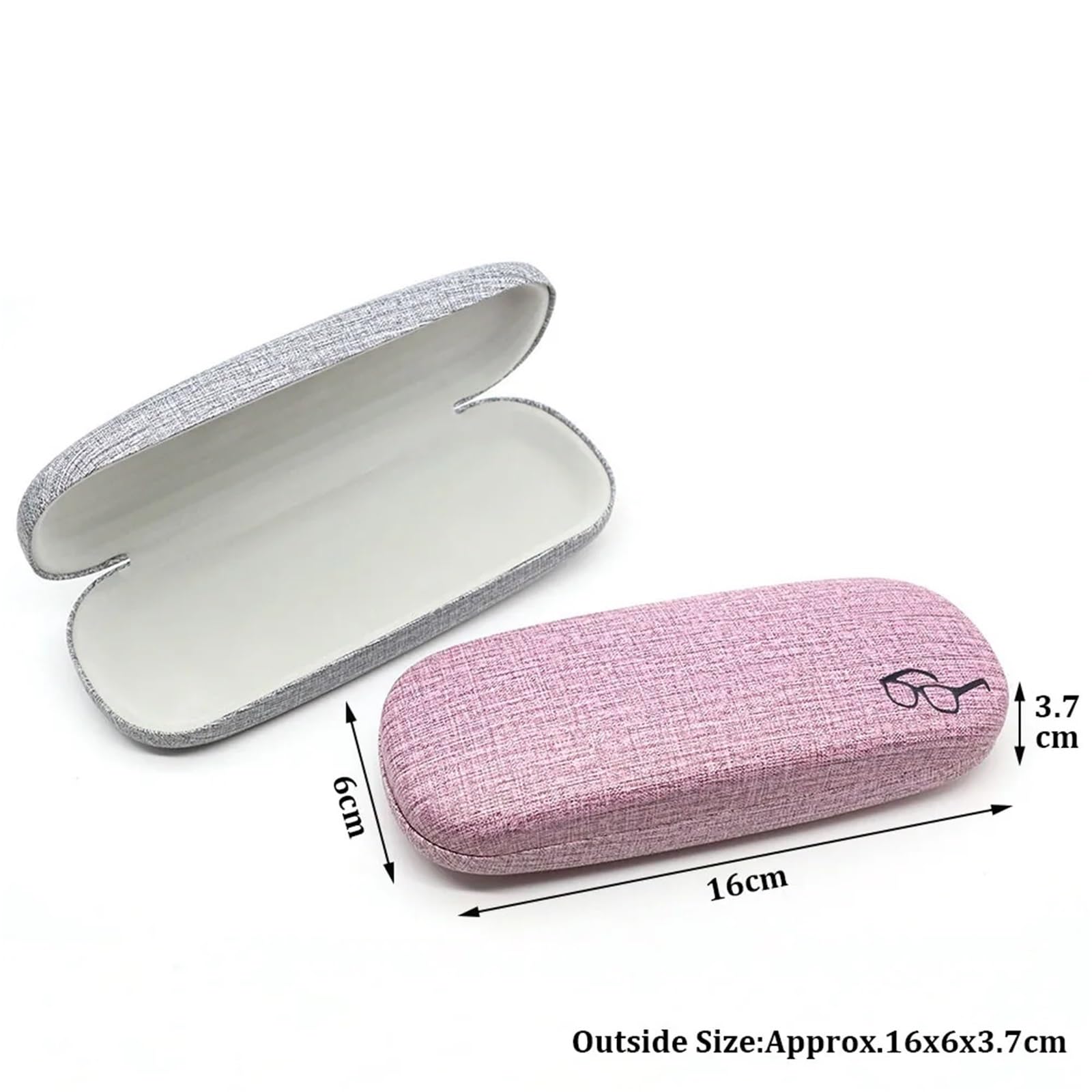 Custodia rigida for occhiali da 2 pezzi for Tessuti di lino protettiva for donna Uomo Occhiali sole Porta for Per Occhiali
