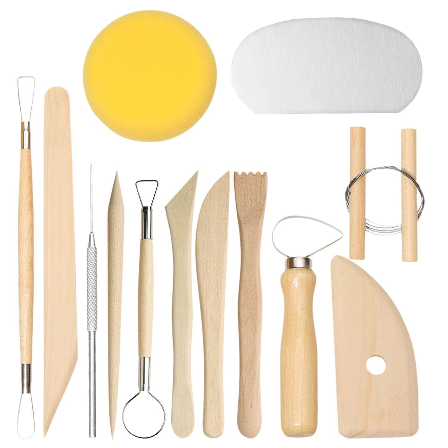 WUFGWBD 13 Pieces Of Pottery Shaping Tools, A Variety Of Modeling Heads, Detai Carving Aids, Diy Clay Modeling, Art Supplies, Suitable For Pottery Classrooms And Studios.