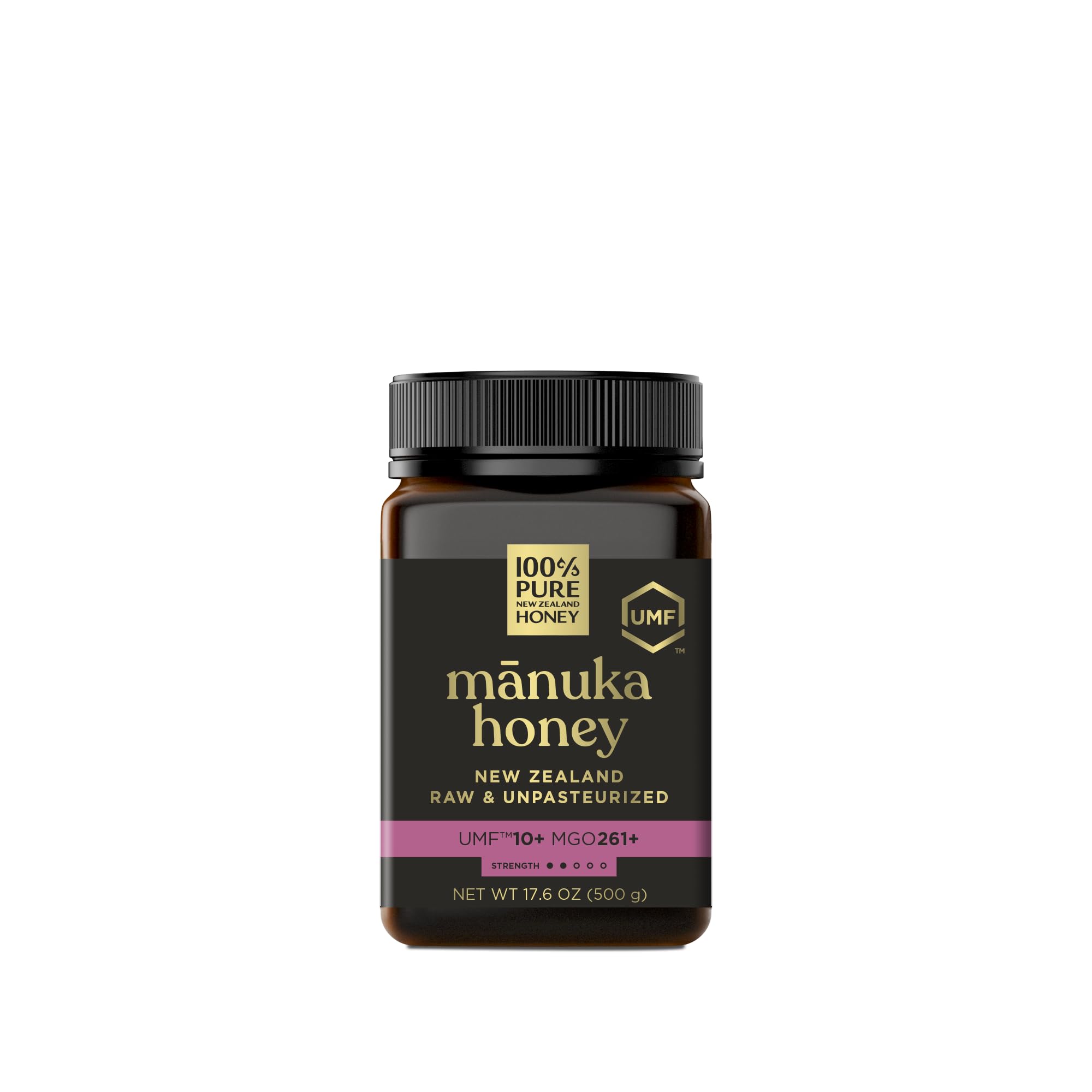 Manuka Honey UMF 10+ (MGO 261+) 100% Pure New Zealand - Certified, Raw, 17.6 Oz (500g)