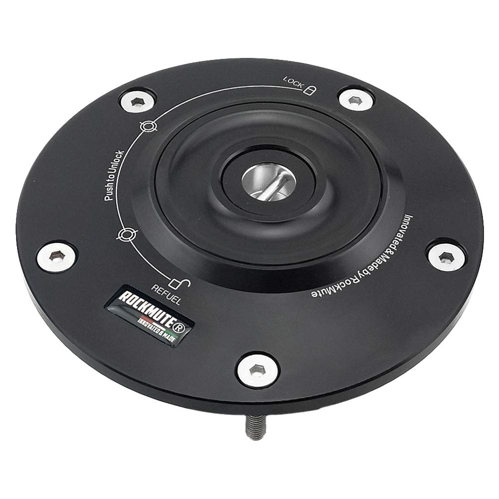 Tapa de depósito de combustible para motocicleta Yamaha FZ1 FZ6 FZ8 FAZER XSR900 XSR700 FZ6R XJ6 XT660 XJR1300 FJR1300A FZ16 TDM900A V-MAX SUPER TENERE XT1200ZE XV950 seguridad antirrobo (negro)