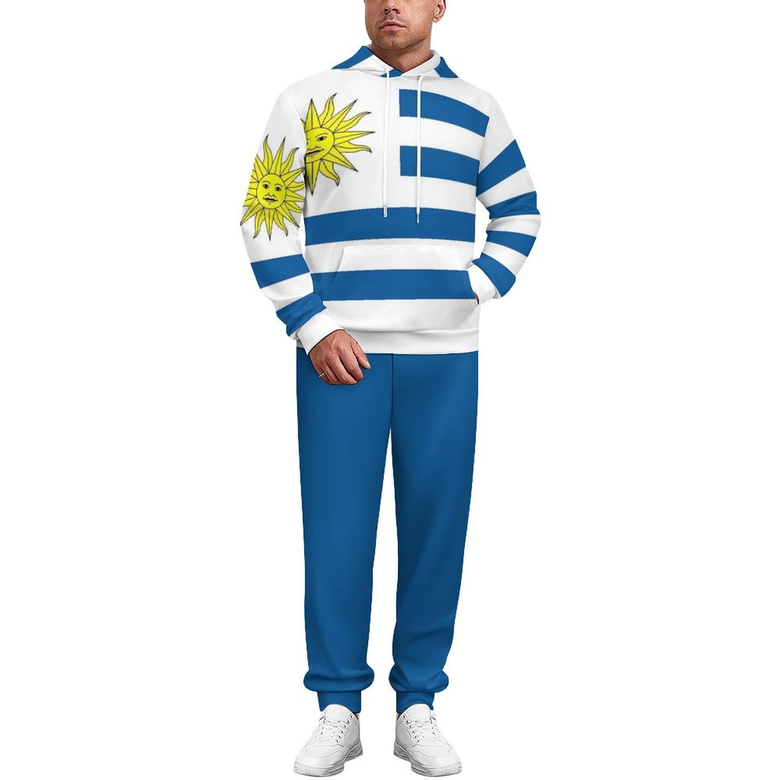 Tuta Da Ginnastica Da Donna Set Completo Da Salotto 2 Pezzi Tute Da Ginnastica Da Uomo Bandiera Della Repubblica Dell'Uruguay Manica Lunga Abbigliamento Sportivo Unisex Moda Casual